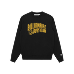 GLITTER PACK ARCH LOGO CREWNECK - BLACK/GOLD