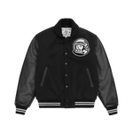 ASTRO LEATHER VARSITY JACKET - BLACK