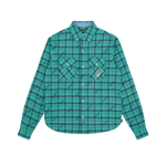 PRINTED CHECK SHIRT - TEAL