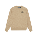 ALL OVER PRINT CREWNECK - BEIGE