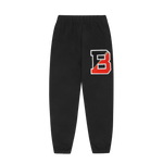 COLLEGIATE CHENILLE PATCH SWEATPANTS - BLACK