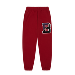 COLLEGIATE CHENILLE PATCH SWEATPANTS - RED