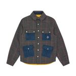 ARCH LOGO CHECK OVERSHIRT - GREY