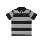COLLEGIATE STRIPED POLO SHIRT - BLACK/GREY