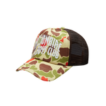 CAMO ARCH LOGO TRUCKER CAP - BROWN