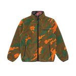 A/O CAMO PRINT REVERSIBLE FLEECE JACKET - GREEN/GREY