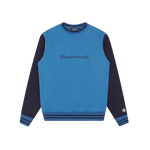 SERIF LOGO COLOURBLOCK CREWNECK - BLUE/NAVY