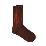 ROCKET LOGO SOCKS - BROWN