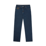 DIAMOND & DOLLAR EMBROIDERED DENIM PANTS - INDIGO