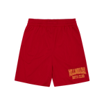 VARSITY LOGO MESH SHORTS - RED