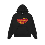 CHENILLE MOUNTAINSCAPE POPOVER HOOD - BLACK