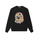 HEAT MAP HELMET LOGO CREWNECK - BLACK