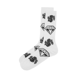 DIAMONDS AND DOLLARS SOCKS - WHITE
