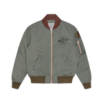 NYLON SHELL BOMBER JACKET - OLIVE
