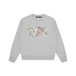 CAMO ARCH LOGO CREWNECK - HEATHER GREY
