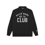 COLLARED HALF ZIP SWEATER - BLACK