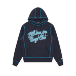 SCRIPT LOGO POPOVER HOODIE - NAVY