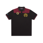 PANELLED POLO SHIRT - BLACK