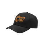 SCRIPT LOGO EMBROIDERED CAP - BLACK