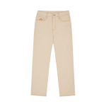 DIAMOND & DOLLAR EMBROIDERED DENIM PANTS - ECRU
