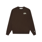 SMALL ARCH LOGO CREWNECK - BROWN