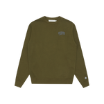 SMALL ARCH LOGO CREWNECK - OLIVE