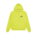 SMALL ARCH LOGO ZIP THROUGH HOOD - ACID YELLOW