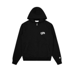 SMALL ARCH LOGO ZIP THROUGH HOOD - BLACK