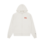 SMALL ARCH LOGO ZIP THROUGH HOOD - OAT MARL