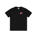 SMALL ARCH LOGO HIGHLIGHTER T-SHIRT - BLACK/PINK