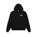 SMALL ARCH LOGO HIGHLIGHT POPOVER HOOD - BLACK/PINK