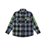 KIDS CHECK L/S T-SHIRT - BLUE/GREEN