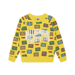 KIDS JUMBLE ROBOT A/O PRINT ARCH LOGO CREWNECK - YELLOW