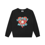 KIDS HEART & MIND LOGO CREWNECK - BLACK