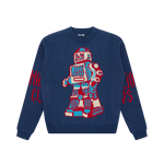 KIDS WALKING ROBOT KNITTED JUMPER - NAVY