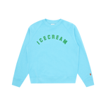 FLOCK PRINT CREWNECK - BLUE