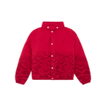 SNAKESKIN PUFFER JACKET - RED