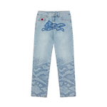 SNAKESKIN RUNNING DOG DENIM PANT - LIGHT BLUE WASH