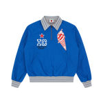 BASEBALL COLLARED BOMBER JACKET - BLUE