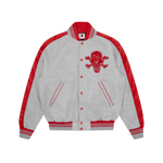 CONES AND BONES VARSITY JACKET - GREY