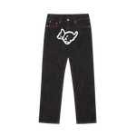 RUNNING PUPPY DENIM PANTS - BLACK