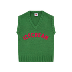 V-NECK KNITTED VEST - GREEN