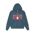 WAITRESS BUTTON UP POPOVER HOOD - BLUE