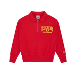 HALF ZIP COLLARED SWEATSHIRT - RED