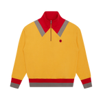 HALF ZIP COLLARED PULLOVER - YELLOW
