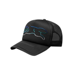 CRYSTAL RUNNING DOG TRUCKER CAP - BLACK