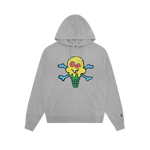 CONES & BONES POPOVER HOOD - HEATHER GREY