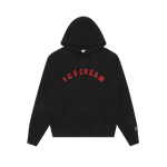 RHINESTONE LOGO POPOVER HOOD - BLACK