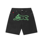 RUNNING DOG DENIM SHORTS - BLACK