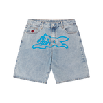 RUNNING DOG DENIM SHORTS - HEAVY WASH BLUE